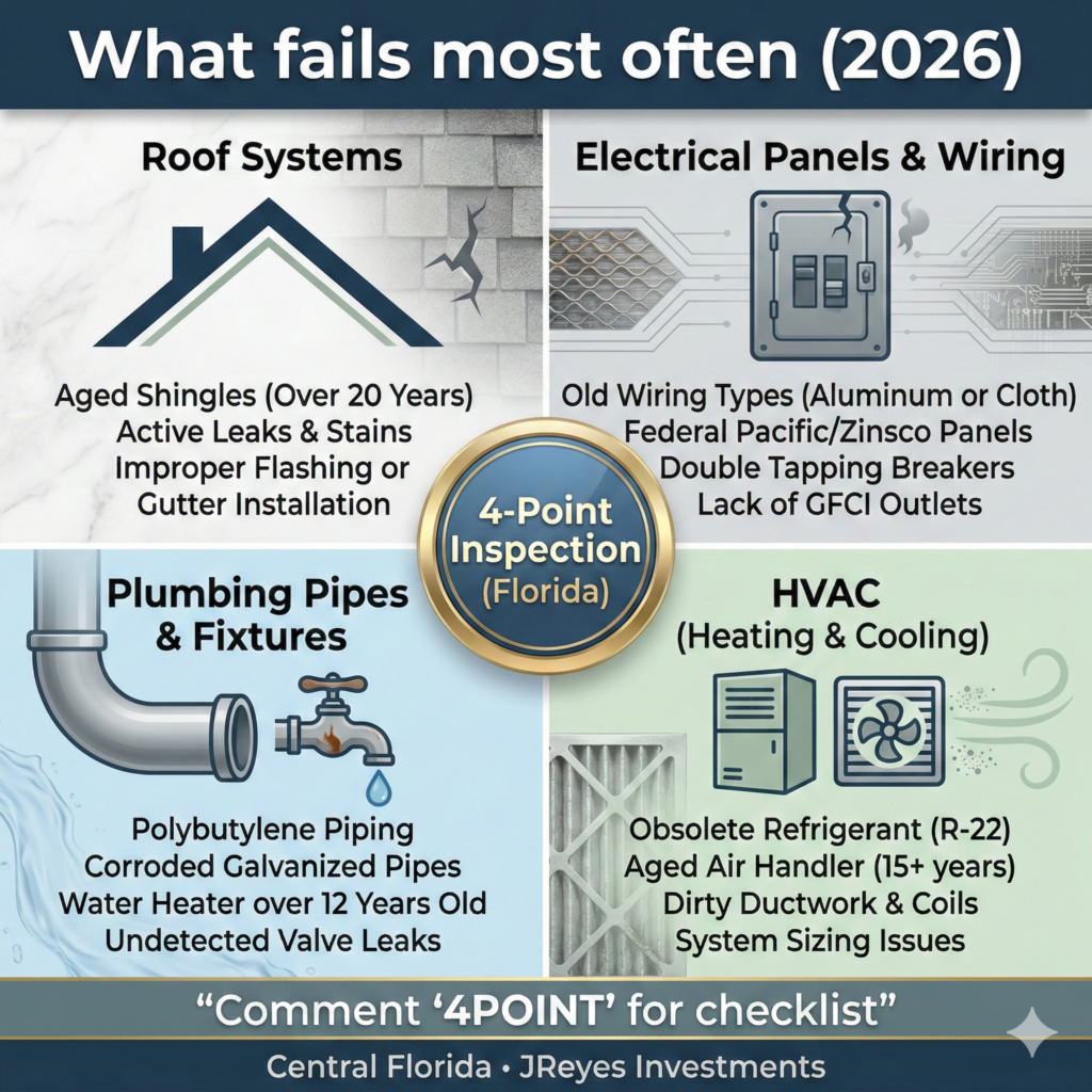 Florida 4 point inspection repairs 2026 checklist roof electrical plumbing HVAC