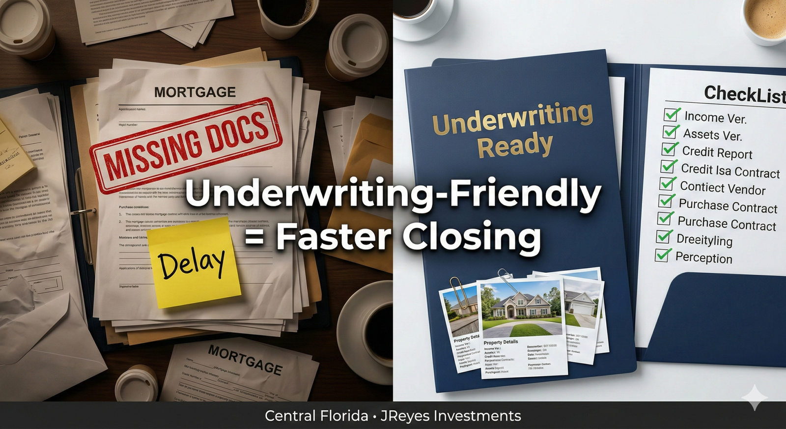 insurance repairs before closing Florida underwriting friendly checklist