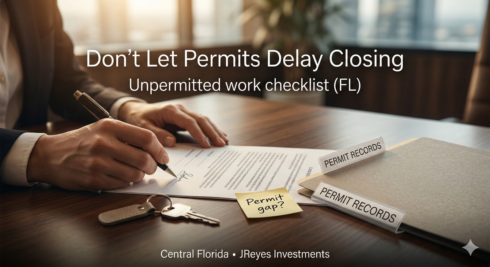 unpermitted work Florida real estate closing permit records checklist
