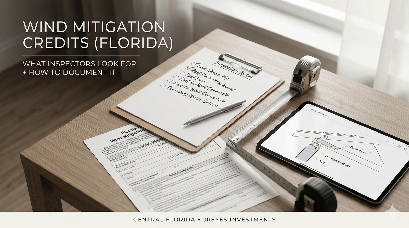 wind mitigation credits Florida checklist OIR form documentation
